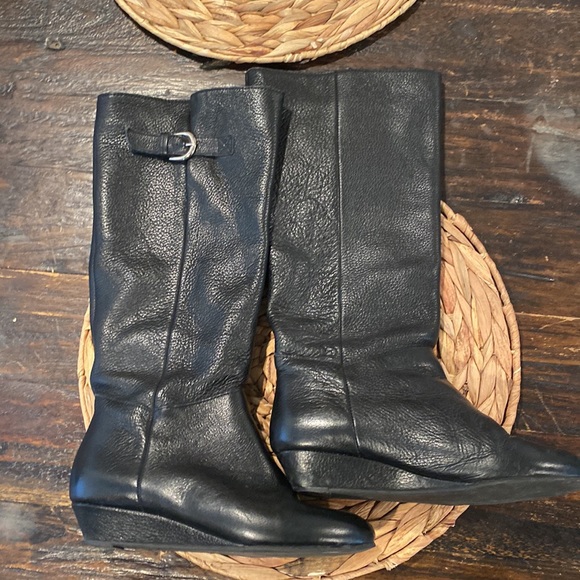 Black Leather Steve Madden Intyce Boots in size 5.5 - Picture 3 of 6